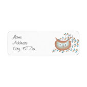 Kute Retro Owl Return Address Labels (Voorkant)