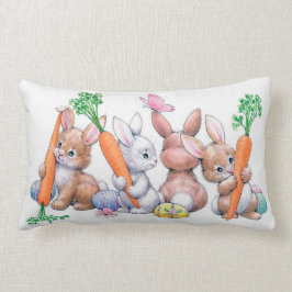 Kute retro  paasbunnies decor pillow kussen