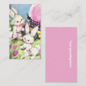 Kute retro  paasbunnies toevoegen groet visitekaartje (Voorkant / Achterkant)