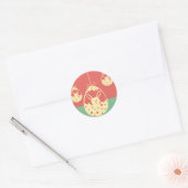 Kute retro Paasbunny en paasei Ronde Sticker (Envelop)