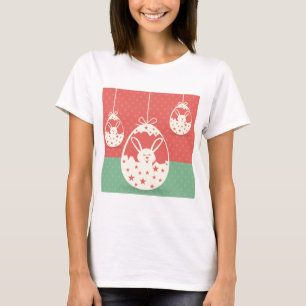 Kute retro Paasbunny en paasei T-shirt