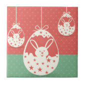 Kute retro Paasbunny en paasei Tegeltje (Voorkant)