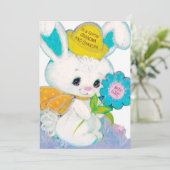 Kute retro paasbunny Grandouders Feestdagenkaart (Staand voorkant)