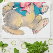 Kute retro  paasbunny Holiday Theedoek (Gevouwen)