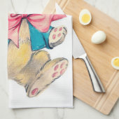 Kute retro  paasbunny Holiday Theedoek (Quarter Fold)