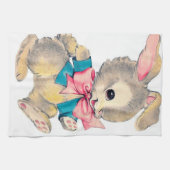 Kute retro  paasbunny Holiday Theedoek (Horizontaal)