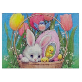 Kute retro  paasbunny snijplank (Voorkant)