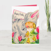 Kute retro  Paasdag Feestdagen Kaart (Voorkant)