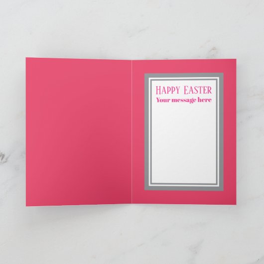 Kute retro  Paasdag Feestdagen Kaart (Binnen)