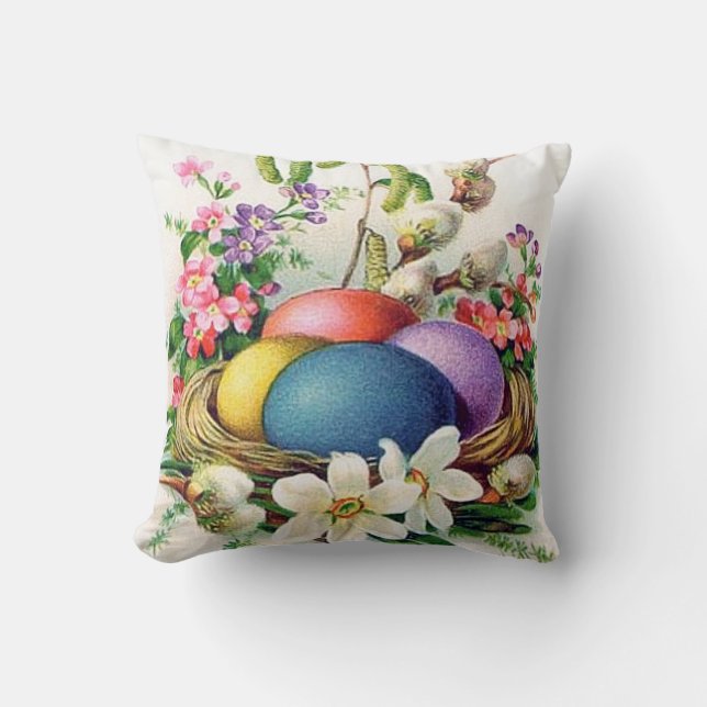 Kute retro  paaseieren Vakantieduur Kussen (Voorkant)
