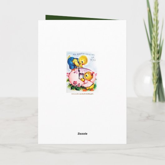 Kute retro Pasen voegen bericht toe Feestdagen Kaart (Achterkant)