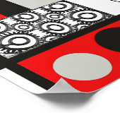 Kute retro-poster met katten, vogels, hart en stip poster (Hoek)