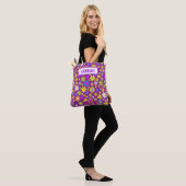 Kute  Retro Purple Flowers Floral Pattern Tote Bag (Op model)