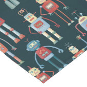 Kute Retro Robots Dark Korte Tafelloper (Hoek)