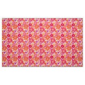 Kute Retro Style Floral Pattern Oranje Roze Stof (Fat Quarter)