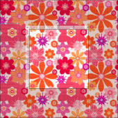 Kute Retro Style Floral Pattern Oranje Roze Stof (Delen)