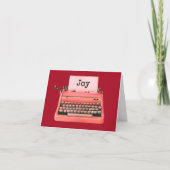 Kute Retro Type writer '60s Persoonlijke Kerstmis Notitiekaartje (Voorkant)