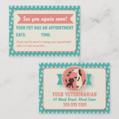 Kute Retro Veterinary Appointment Card Afsprakenkaartje (Voorkant / Achterkant)