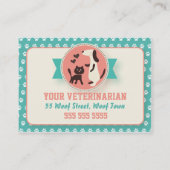 Kute Retro Veterinary Appointment Card Afsprakenkaartje (Achterkant)