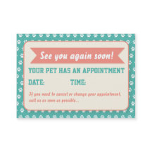Kute Retro Veterinary Appointment Card