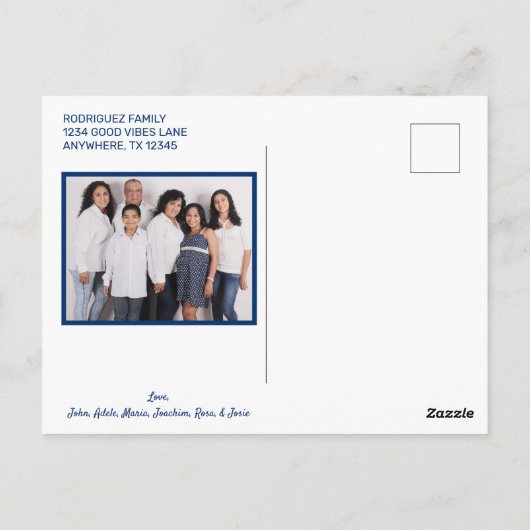 Kute Retro Vintage Car-kerstfotofeestdag Briefkaart (Achterkant)