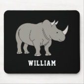 Kute Rhino - aangepaste naam terug naar school Muismat (Voorkant)