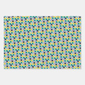 Kute rijen van het ontwerp van de woningen inpakpapier vel (Voorkant 2)