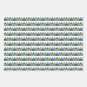 Kute rijen van het ontwerp van de woningen inpakpapier vel (Voorkant)