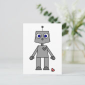 Kute robot met gebroken hart briefkaart (Staand voorkant)