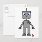 Kute robot met gebroken hart briefkaart (Voorkant / Achterkant)