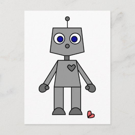 Kute robot met gebroken hart briefkaart (Voorkant)