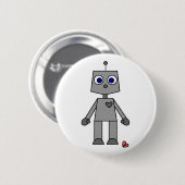 Kute robot met gebroken hart ronde button 5,7 cm (Voorkant /achterkant)