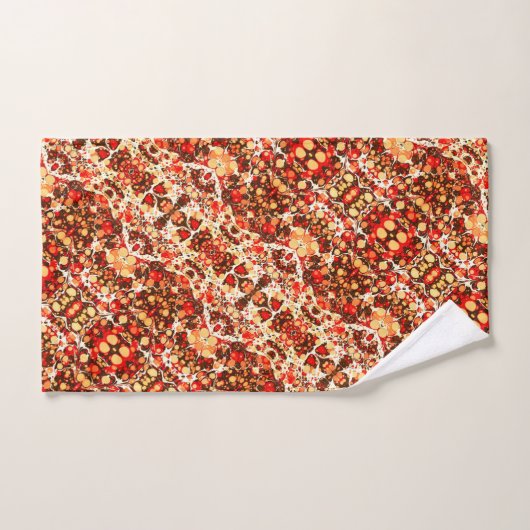 Kute rode bruine oranje abstracte stenen bad handdoek (Handdoek)