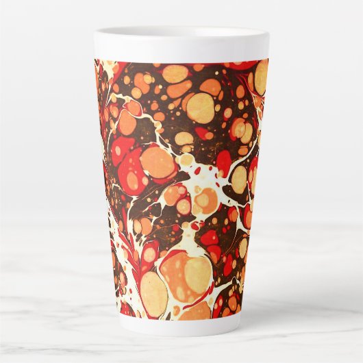 Kute rode bruine oranje abstracte stenen latte mok (Voorkant)