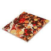 Kute rode bruine oranje abstracte stenen tegeltje (Zijkant)