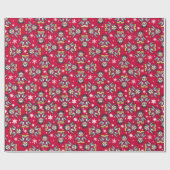 Kute rode kerstpinguïns met vakantiewrap cadeaupapier (Vlak)