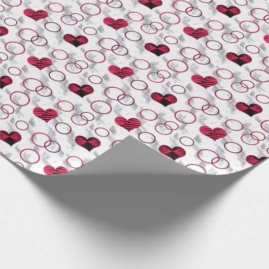 Kute rode zwarte harten cadeaupapier (Hoek)