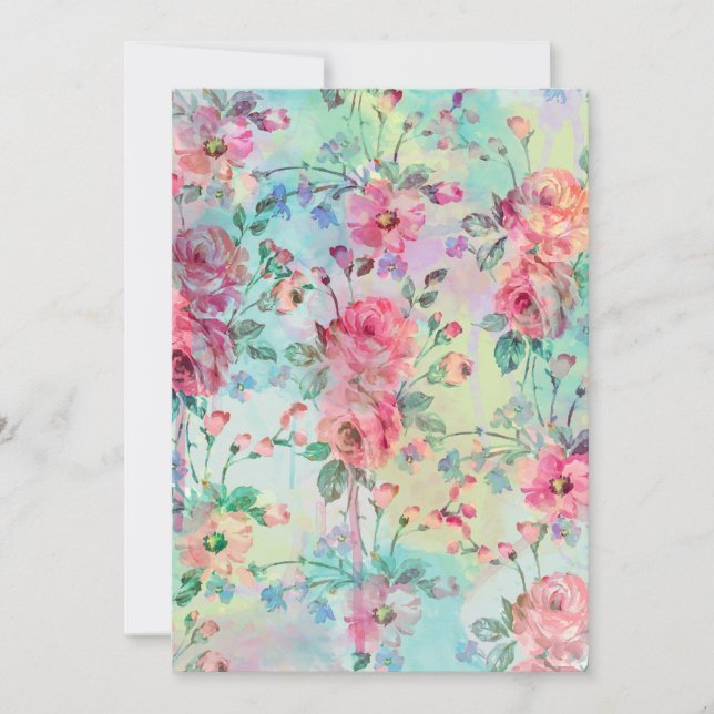 Kute romantische rozen florale verf waterverven (Voorkant)