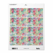 Kute romantische rozen florale verf waterverven etiket (Full Sheet)