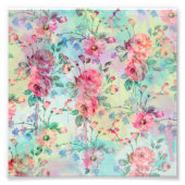 Kute romantische rozen florale verf waterverven foto afdruk (Voorkant)