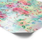 Kute romantische rozen florale verf waterverven foto afdruk (Hoek)