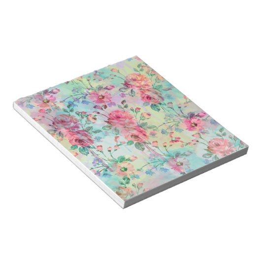 Kute romantische rozen florale verf waterverven notitieblok (Schuin)