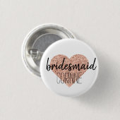 Kute Roos Gold Heart Bridesmaid Button Pin (Voorkant /achterkant)