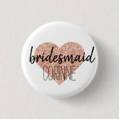 Kute Roos Gold Heart Bridesmaid Button Pin (Voorkant)