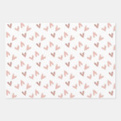 Kute roos goud & roze harten in papierbladen inpakpapier vel (Voorkant 3)