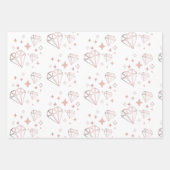 Kute roos goud & roze harten in papierbladen inpakpapier vel (Voorkant 2)