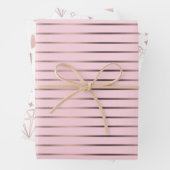 Kute roos goud & roze harten in papierbladen inpakpapier vel (In situ)