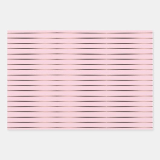 Kute roos goud & roze harten in papierbladen inpakpapier vel (Voorkant)