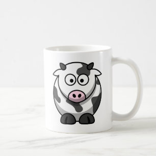 Kute Round Cartoon Cow met roze neus Koffiemok