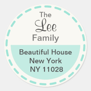 Kute Round Labels (groene stiches)